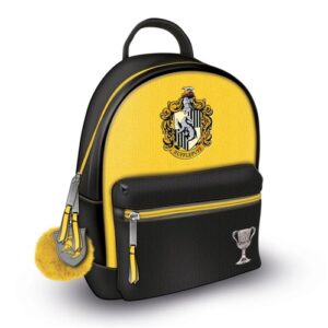 Hufflepuff Fashion Backpack with Crest Keychain